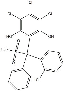 (2-Chlorophenyl)(3,4,5-trichloro-2,6-dihydroxyphenyl)phenylmethanesulfonic acid Struktur