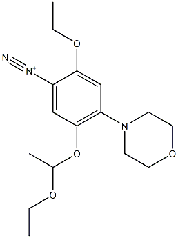 4-モルホリノ-2-エトキシ-5-(1-エトキシエトキシ)ベンゼンジアゾニウム 化学構造式