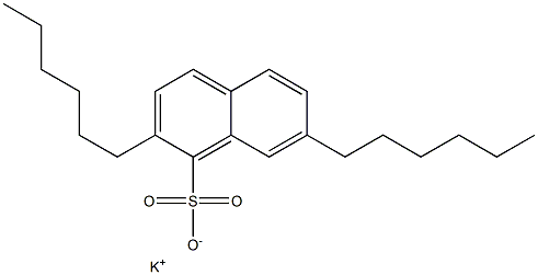 2,7-Dihexyl-1-naphthalenesulfonic acid potassium salt Struktur