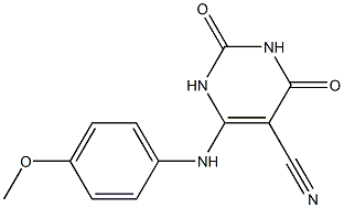 6-(4-Methoxyanilino)-1,2,3,4-tetrahydro-2,4-dioxopyrimidine-5-carbonitrile,,结构式