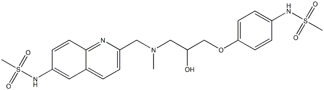 N-[4-[2-Hydroxy-3-[N-[6-(methylsulfonylamino)-2-quinolinylmethyl]methylamino]propyloxy]phenyl]methanesulfonamide Struktur