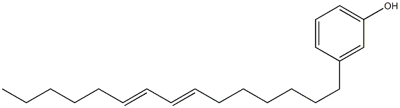 3-(7,9-ペンタデカジエニル)フェノール 化学構造式