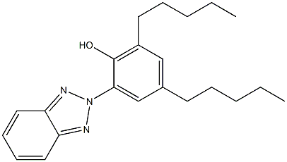 2-(2H-ベンゾトリアゾール-2-イル)-4,6-ジペンチルフェノール 化学構造式