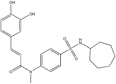 3,4-Dihydroxy-N-[4-[cycloheptylsulfamoyl]phenyl]-N-methyl-trans-cinnamamide