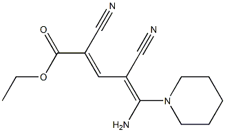 5-Amino-2,4-dicyano-5-piperidino-2,4-pentadienoic acid ethyl ester Struktur