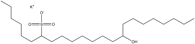 15-ヒドロキシトリコサン-7-スルホン酸カリウム 化学構造式