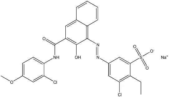  3-Chloro-2-ethyl-5-[[3-[[(2-chloro-4-methoxyphenyl)amino]carbonyl]-2-hydroxy-1-naphtyl]azo]benzenesulfonic acid sodium salt