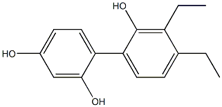 3',4'-Diethyl-1,1'-biphenyl-2,2',4-triol Structure