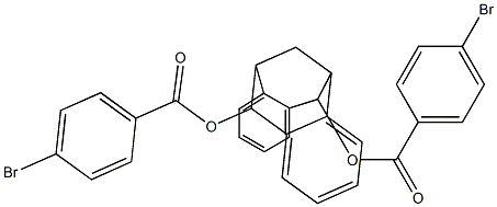 (+)-5,6,11,12-テトラヒドロ-6,12-メタノジベンゾ[a,e]シクロオクテン-5,11-ジイルビス(p-ブロモベンゾアート) 化学構造式