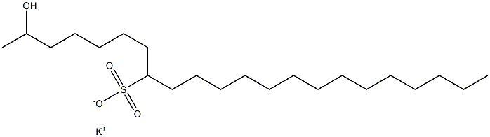 2-Hydroxydocosane-8-sulfonic acid potassium salt,,结构式