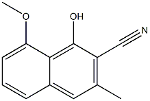 1-ヒドロキシ-3-メチル-8-メトキシ-2-ナフタレンカルボニトリル 化学構造式
