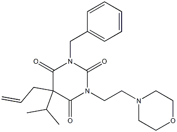 5-Allyl-1-benzyl-3-(2-morpholinoethyl)-5-isopropylbarbituric acid,,结构式