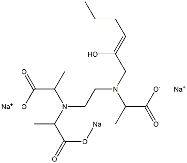 3-(2-Hydroxy-2-hexenyl)-6-(1-sodiooxycarbonylethyl)-2,7-dimethyl-3,6-diazaoctanedioic acid disodium salt Structure