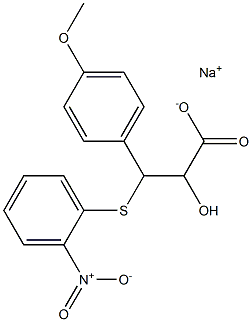 2-Hydroxy-3-(p-methoxyphenyl)-3-(o-nitrophenylthio)propionic acid sodium salt