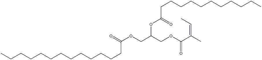 1-O-[(Z)-2-Methyl-2-butenoyl]-2-O-lauroyl-3-O-myristoyl-L-glycerol Structure