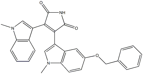 3-(5-ベンジルオキシ-1-メチル-1H-インドール-3-イル)-4-(1-メチル-1H-インドール-3-イル)-1H-ピロール-2,5-ジオン 化学構造式