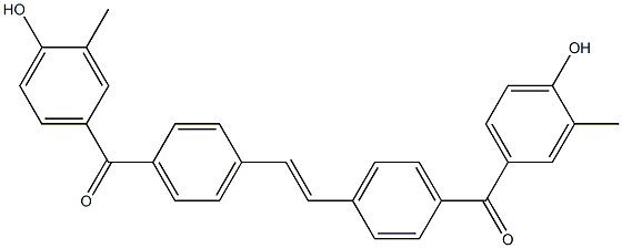 4,4'-[(Ethene-1,2-diyl)bis(4,1-phenylenecarbonyl)]bis(2-methylphenol),,结构式