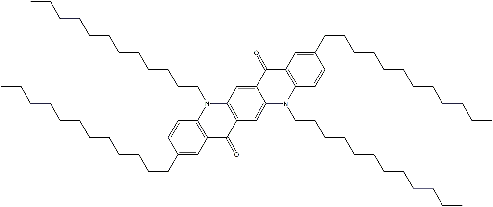 2,5,9,12-テトラドデシル-5,12-ジヒドロキノ[2,3-b]アクリジン-7,14-ジオン 化学構造式