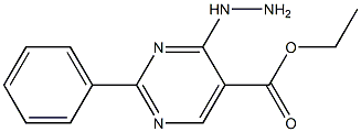 2-Phenyl-4-hydrazinopyrimidine-5-carboxylic acid ethyl ester,,结构式