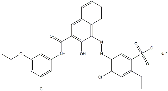 4-Chloro-2-ethyl-5-[[3-[[(3-chloro-5-ethoxyphenyl)amino]carbonyl]-2-hydroxy-1-naphtyl]azo]benzenesulfonic acid sodium salt Structure