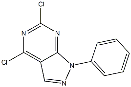1-フェニル-4,6-ジクロロ-1H-ピラゾロ[3,4-d]ピリミジン 化学構造式