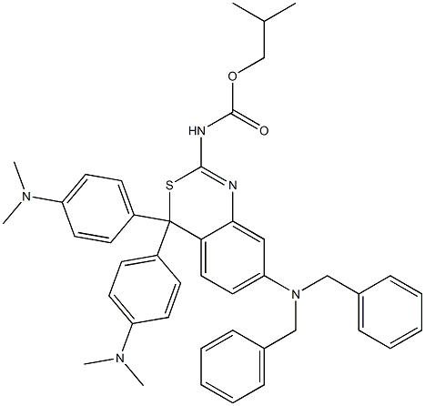  7-(Dibenzylamino)-2-isobutoxycarbonylamino-4,4-bis[p-(dimethylamino)phenyl]-4H-3,1-benzothiazine