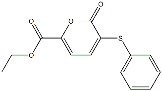 2-Oxo-3-phenylthio-2H-pyran-6-carboxylic acid ethyl ester Struktur