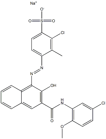  2-Chloro-3-methyl-4-[[3-[[(3-chloro-6-methoxyphenyl)amino]carbonyl]-2-hydroxy-1-naphtyl]azo]benzenesulfonic acid sodium salt