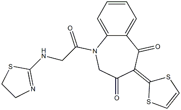 1-[[(2-Thiazolin-2-yl)amino]acetyl]-4-(1,3-dithiol-2-ylidene)-1H-1-benzazepine-3,5(2H,4H)-dione