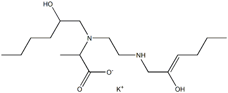 2-[N-(2-Hydroxyhexyl)-N-[2-(2-hydroxy-2-hexenylamino)ethyl]amino]propionic acid potassium salt,,结构式