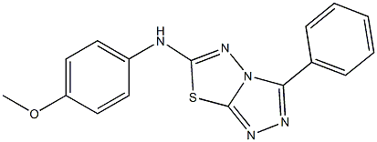 3-Phenyl-N-(4-methoxyphenyl)-1,2,4-triazolo[3,4-b][1,3,4]thiadiazol-6-amine,,结构式