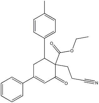 6-(4-Methylphenyl)-1-(2-cyanoethyl)-2-oxo-4-phenyl-3-cyclohexene-1-carboxylic acid ethyl ester Structure