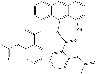 Bis[2-(acetyloxy)benzoic acid]8-hydroxyanthracene-1,9-diyl ester 结构式