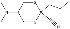 2-Propyl-5-(dimethylamino)-1,3-dithiane-2-carbonitrile|