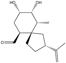 (2R,5S,6S,8S,9R,10R)-8,9-Dihydroxy-10-methyl-2-(1-methylethenyl)spiro[4.5]decane-6-carbaldehyde Structure