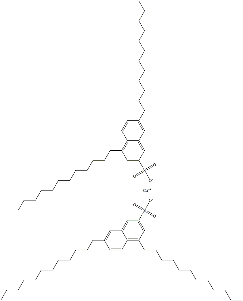 ビス(4,7-ジドデシル-2-ナフタレンスルホン酸)カルシウム 化学構造式