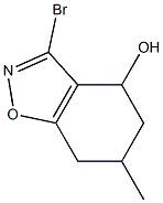3-ブロモ-4,5,6,7-テトラヒドロ-6-メチル-1,2-ベンゾイソオキサゾール-4-オール 化学構造式