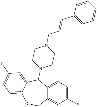 11-(4-Cinnamyl-1-piperazinyl)-2,8-difluoro-6,11-dihydrodibenz[b,e]oxepin,,结构式