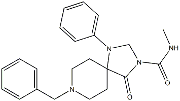 8-Benzyl-N-methyl-4-oxo-1-phenyl-1,3,8-triazaspiro[4.5]decane-3-carboxamide Struktur