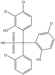 (2-Chlorophenyl)(3-chloro-6-hydroxyphenyl)(3,4-dichloro-2-hydroxyphenyl)methanesulfonic acid Struktur