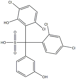 (2,4-Dichlorophenyl)(2,5-dichloro-6-hydroxyphenyl)(3-hydroxyphenyl)methanesulfonic acid,,结构式