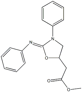 2-(Phenylimino)-3-phenyloxazolidine-5-acetic acid methyl ester Struktur