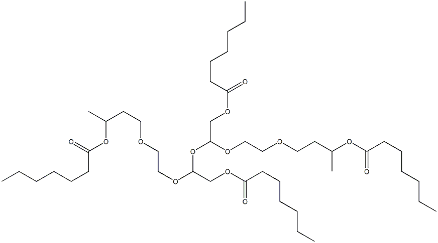 2,2'-[オキシビス[2,1-エタンジイルオキシ(2,1-エタンジイル)オキシ]]ビス(エタノールヘプタノアート) 化学構造式