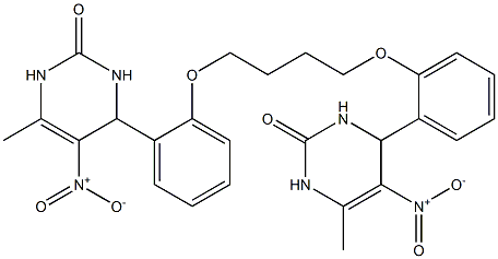 4,4'-[Tetramethylenebis(oxy)bis(2,1-phenylene)]bis[1,4-dihydro-5-nitro-6-methylpyrimidin-2(3H)-one],,结构式