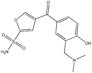 4-[4-Hydroxy-3-(dimethylaminomethyl)benzoyl]furan-2-sulfonamide Struktur