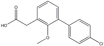 4'-クロロ-2-メトキシ-1,1'-ビフェニル-3-酢酸 化学構造式