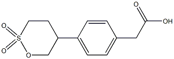 5-[4-(カルボキシメチル)フェニル]-1,2-オキサチアン2,2-ジオキシド 化学構造式