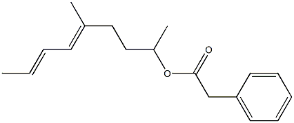 Phenylacetic acid 1,4-dimethyl-4,6-octadienyl ester Struktur