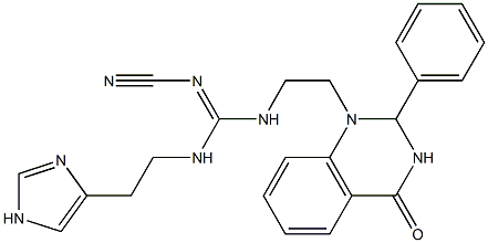 1-[2-[2-Cyano-3-[2-(1H-imidazol-4-yl)ethyl]guanidino]ethyl]-2-phenyl-1,2-dihydroquinazolin-4(3H)-one Structure