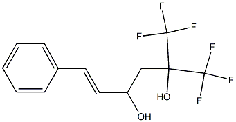 6-フェニル-1,1,1-トリフルオロ-2-(トリフルオロメチル)-5-ヘキセン-2,4-ジオール 化学構造式